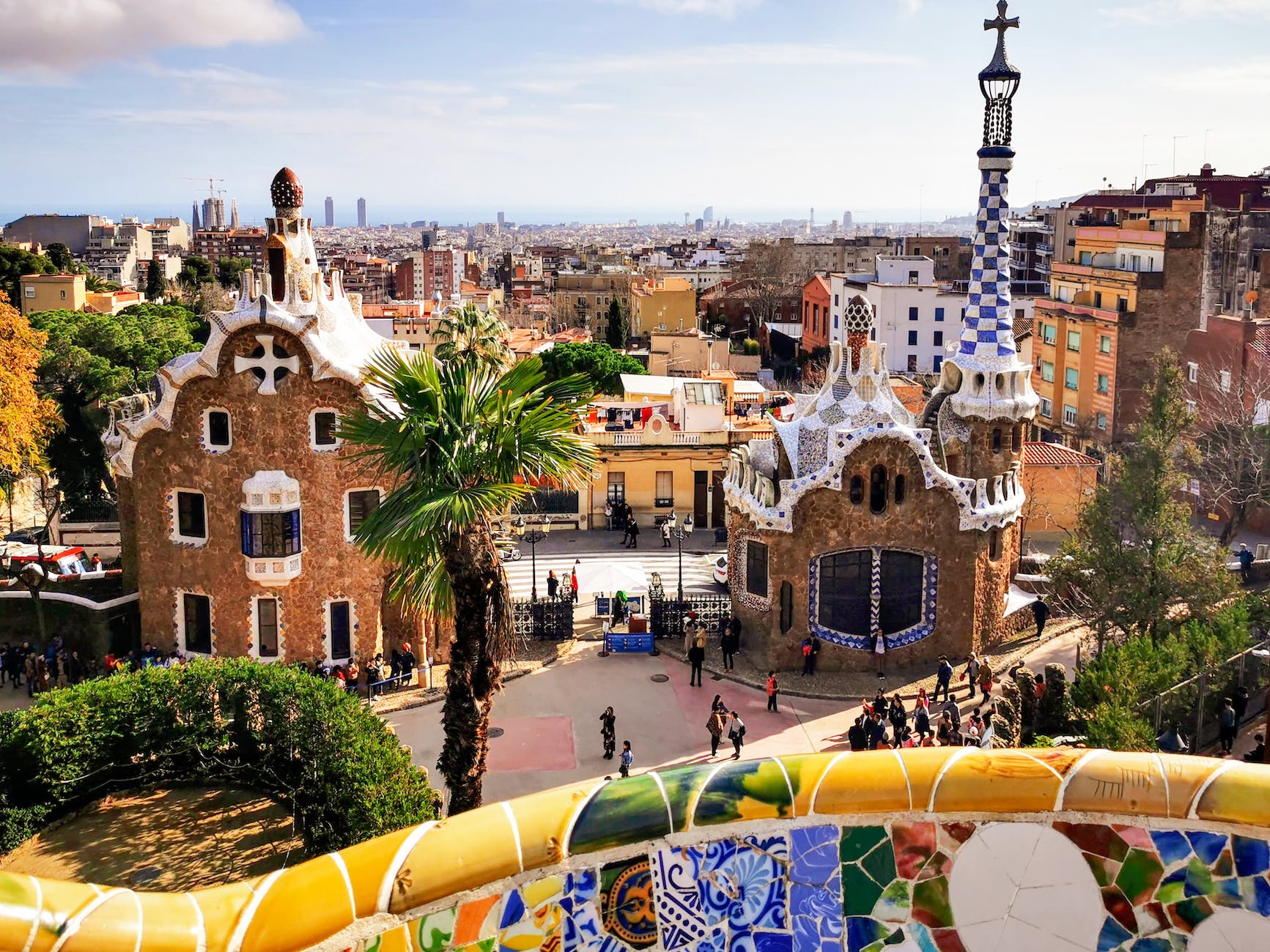 El Park Güell, en Barcelona, es uno de los sitios más visitados de la ciudad